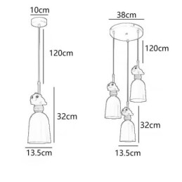 Moderne Pendel Smedejern Pink Resin Piggy Loftslampe
