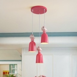 Moderne Pendel Smedejern Pink Resin Piggy Loftslampe