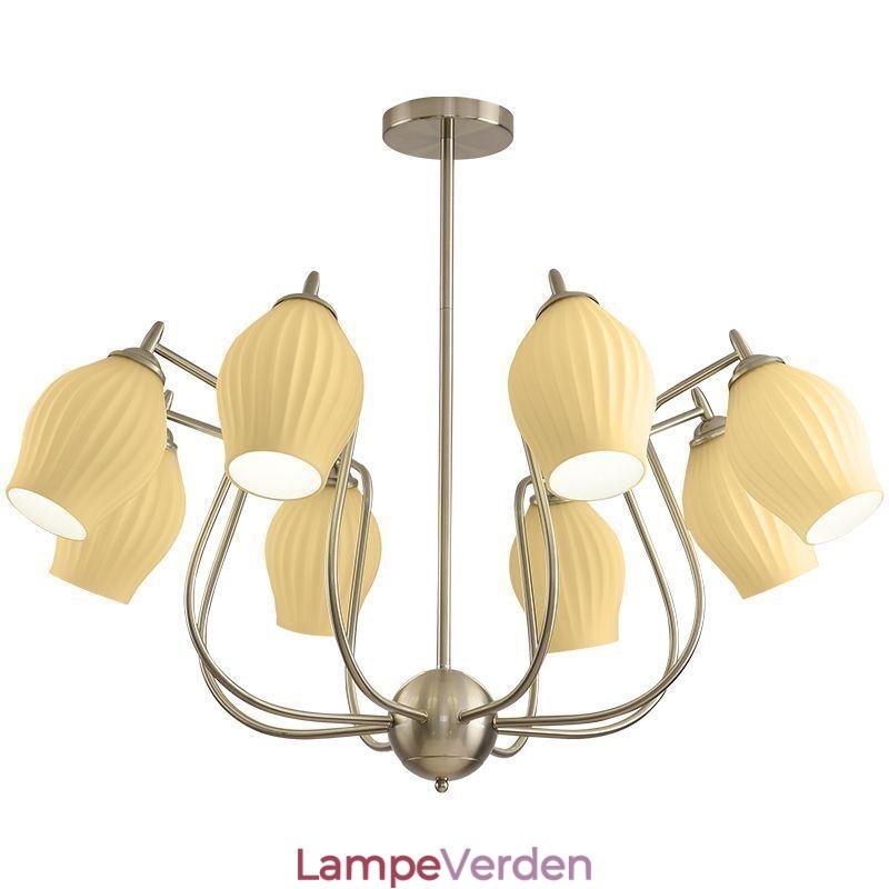 Nordisk Pendel Creative Smedejern Sand Nikkel Blomst Støvdrager Loftslampe