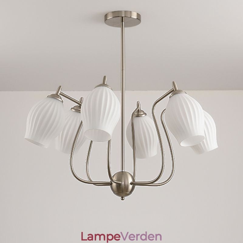 Nordisk Pendel Creative Smedejern Sand Nikkel Blomst Støvdrager Loftslampe