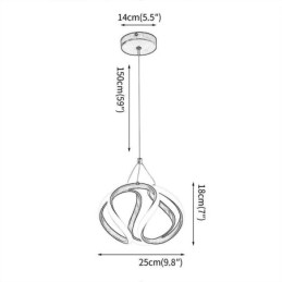 Pendel aluminium kunst lille græskar loftslampe