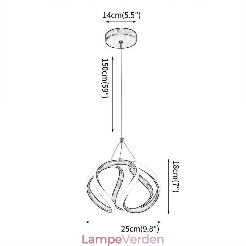 Pendel aluminium kunst lille græskar loftslampe