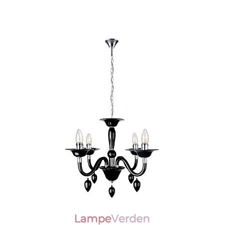 Moderne sort lysekrone med 4 lys Moderne sort lysekrone med 4 lys