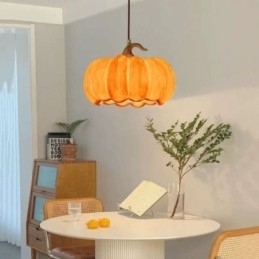 Creative Pumpkin Pendel Light Japansk Retro Loftslampe Loftslampe