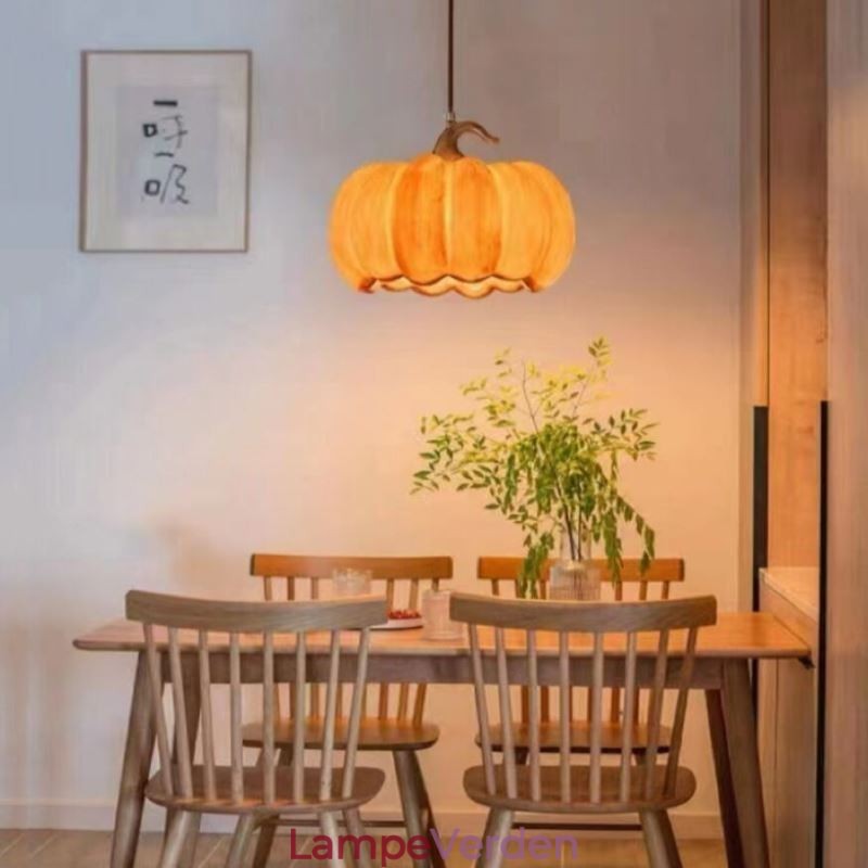 Creative Pumpkin Pendel Light Japansk Retro Loftslampe Loftslampe