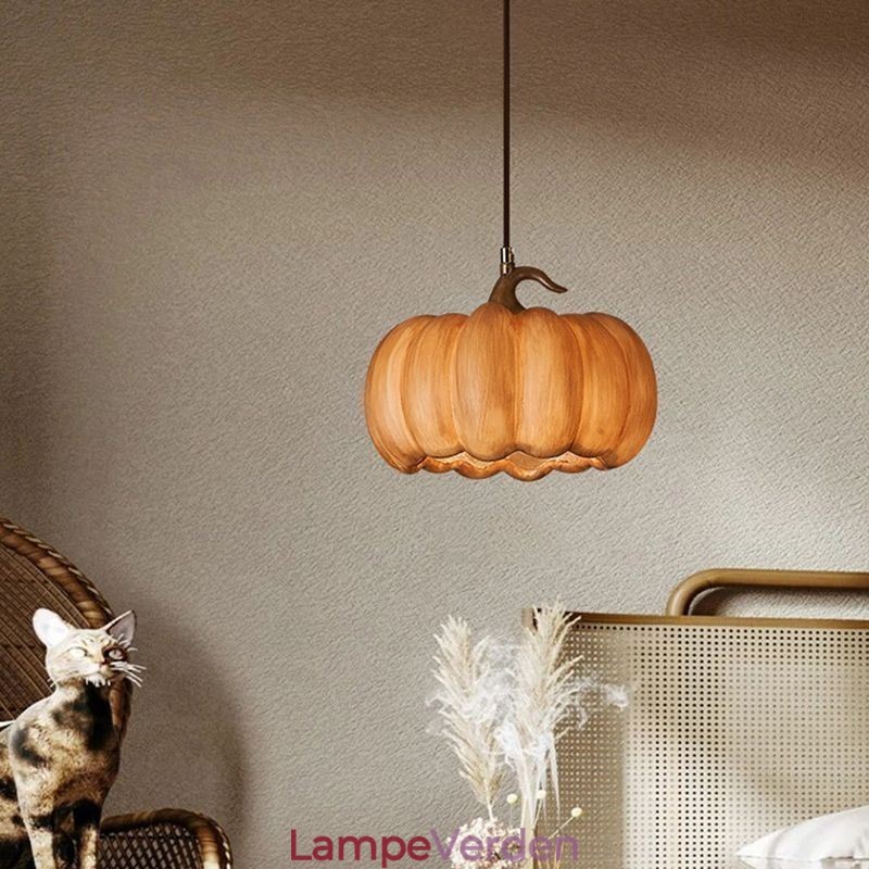 Creative Pumpkin Pendel Light Japansk Retro Loftslampe Loftslampe