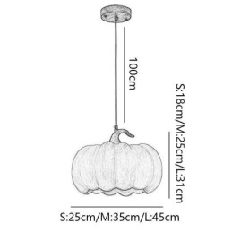 Creative Pumpkin Pendel Light Japansk Retro Loftslampe Loftslampe