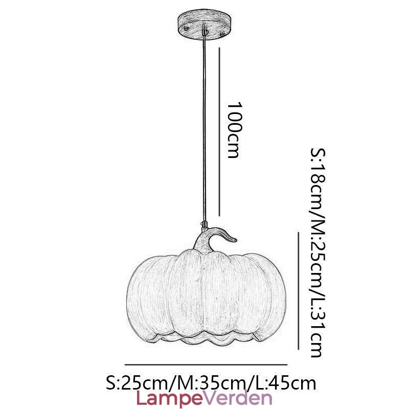 Creative Pumpkin Pendel Light Japansk Retro Loftslampe Loftslampe