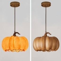 Creative Pumpkin Pendel Light Japansk Retro Loftslampe Loftslampe
