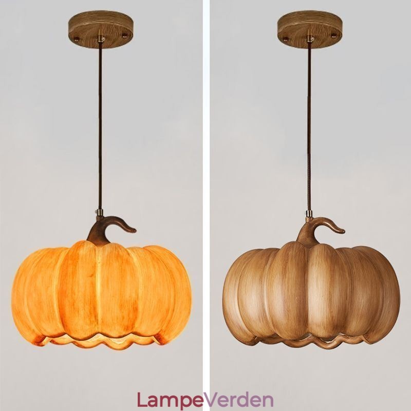 Creative Pumpkin Pendel Light Japansk Retro Loftslampe Loftslampe
