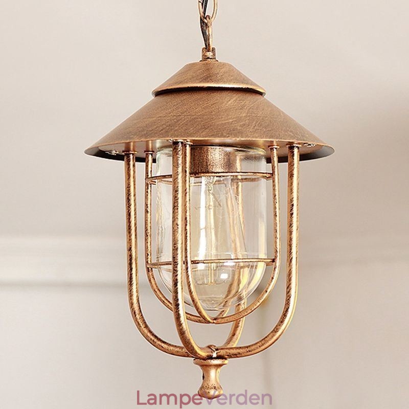 Amerikansk Retro Udendørs Lys Vandtæt Fuglebur Form Pendel Light Garden