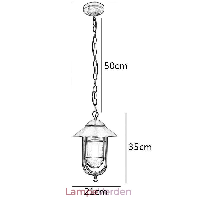 Amerikansk Retro Udendørs Lys Vandtæt Fuglebur Form Pendel Light Garden