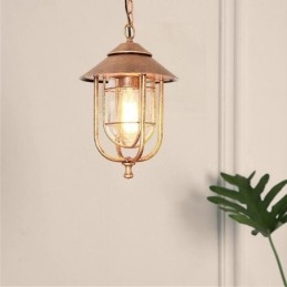 Amerikansk Retro Udendørs Lys Vandtæt Fuglebur Form Pendel Light Garden
