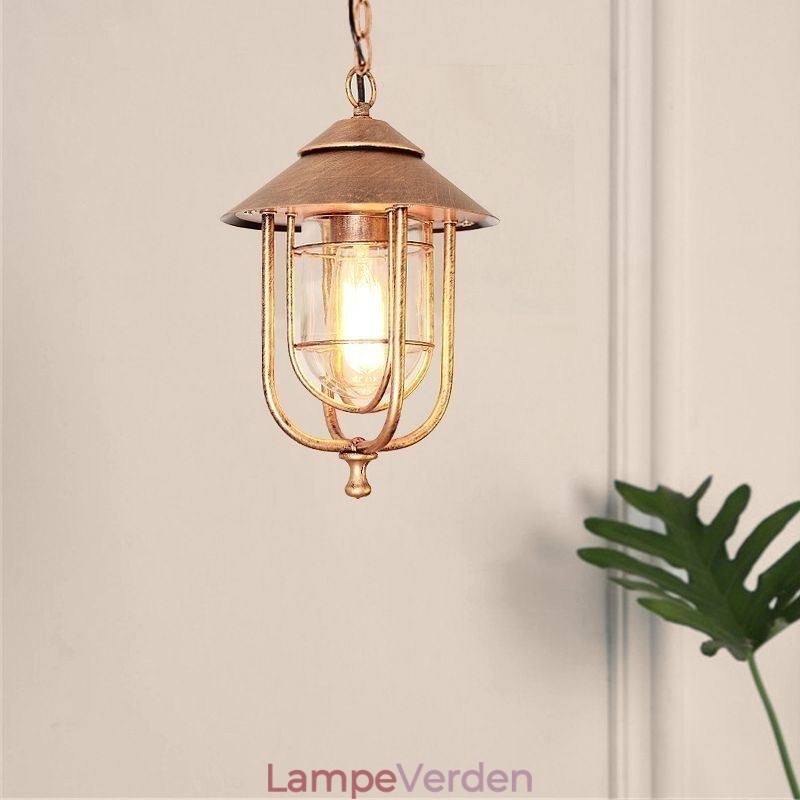 Amerikansk Retro Udendørs Lys Vandtæt Fuglebur Form Pendel Light Garden