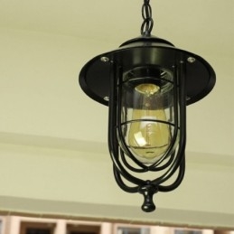 Amerikansk Retro Udendørs Lys Vandtæt Fuglebur Form Pendel Light Garden