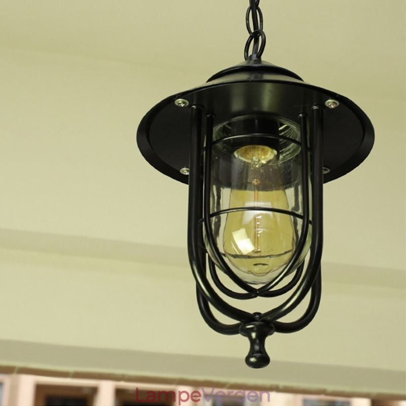 Amerikansk Retro Udendørs Lys Vandtæt Fuglebur Form Pendel Light Garden
