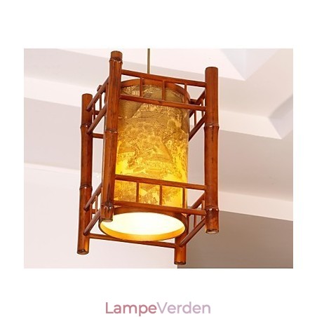 Retro Lantern Træ Bambus Lysekrone Retro Lantern Træ Bambus Lysekrone
