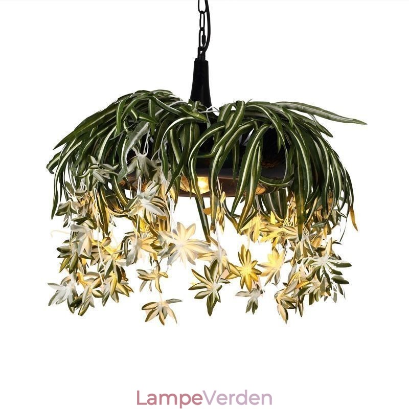 Hjem Pendel Industriel Stil Kunstig Plant Dekoreret Lysekrone