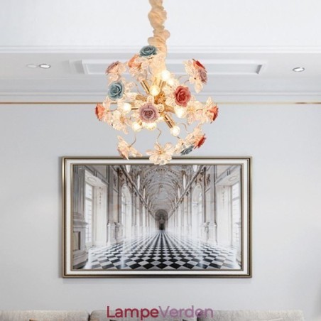Dekorativ pendant belysning moderne krystal blomst lysekrone