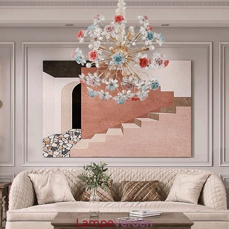 Dekorativ pendant belysning moderne krystal blomst lysekrone