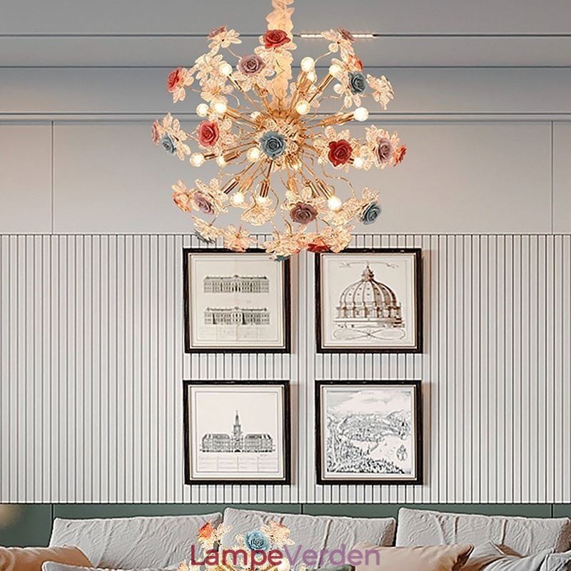 Dekorativ pendant belysning moderne krystal blomst lysekrone