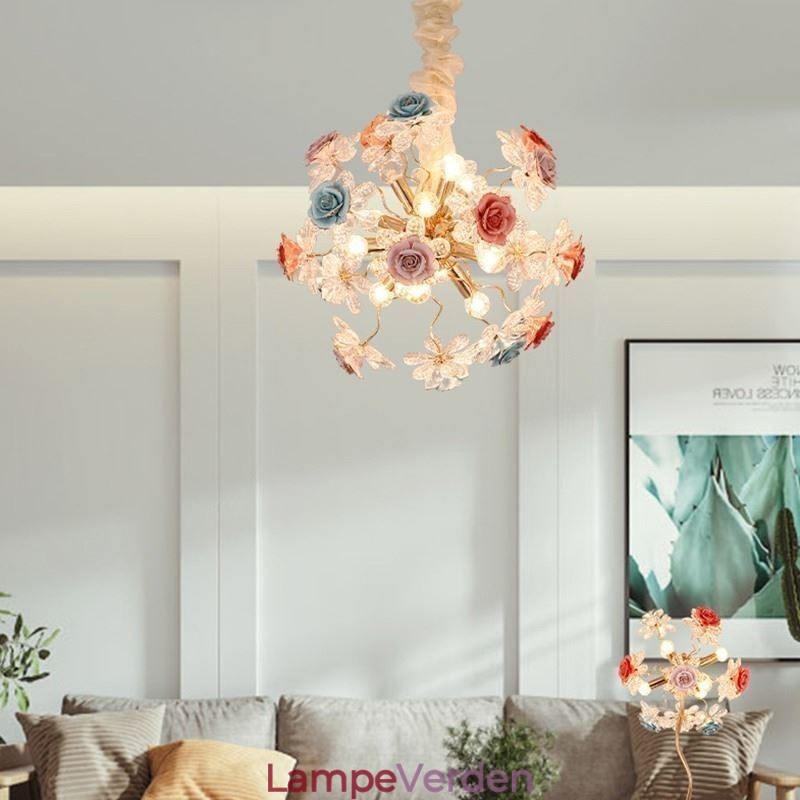 Dekorativ pendant belysning moderne krystal blomst lysekrone