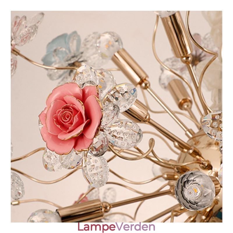 Dekorativ pendant belysning moderne krystal blomst lysekrone