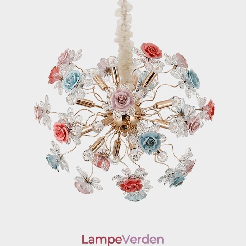 Dekorativ pendant belysning moderne krystal blomst lysekrone
