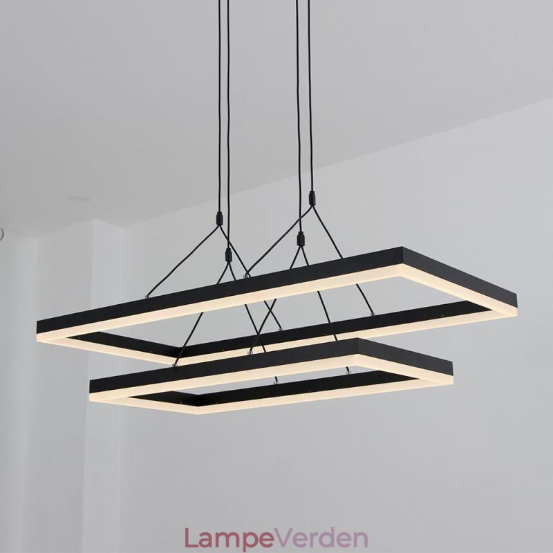 Moderne ramme pendel lys akryl sort lysekrone