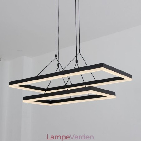 Moderne ramme pendel lys akryl sort lysekrone Moderne ramme pendel lys akryl sort lysekrone