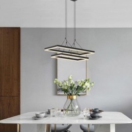 Moderne ramme pendel lys akryl sort lysekrone