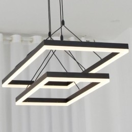 Moderne ramme pendel lys akryl sort lysekrone
