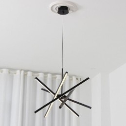 Moderne Pendel Dæmpbar Sort Strip Loftslampe