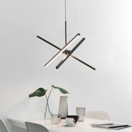 Moderne Pendel Lysdæmpbar Sort Strip Lampe