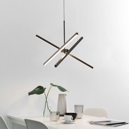 Moderne Pendel Lysdæmpbar Sort Strip Lampe Moderne Pendel Lysdæmpbar Sort Strip Lampe