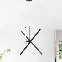 Moderne Pendel Lysdæmpbar Sort Strip Lampe