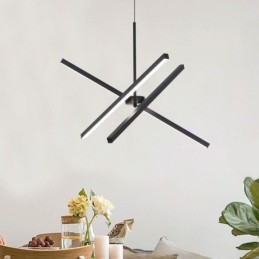 Moderne Pendel Lysdæmpbar Sort Strip Lampe