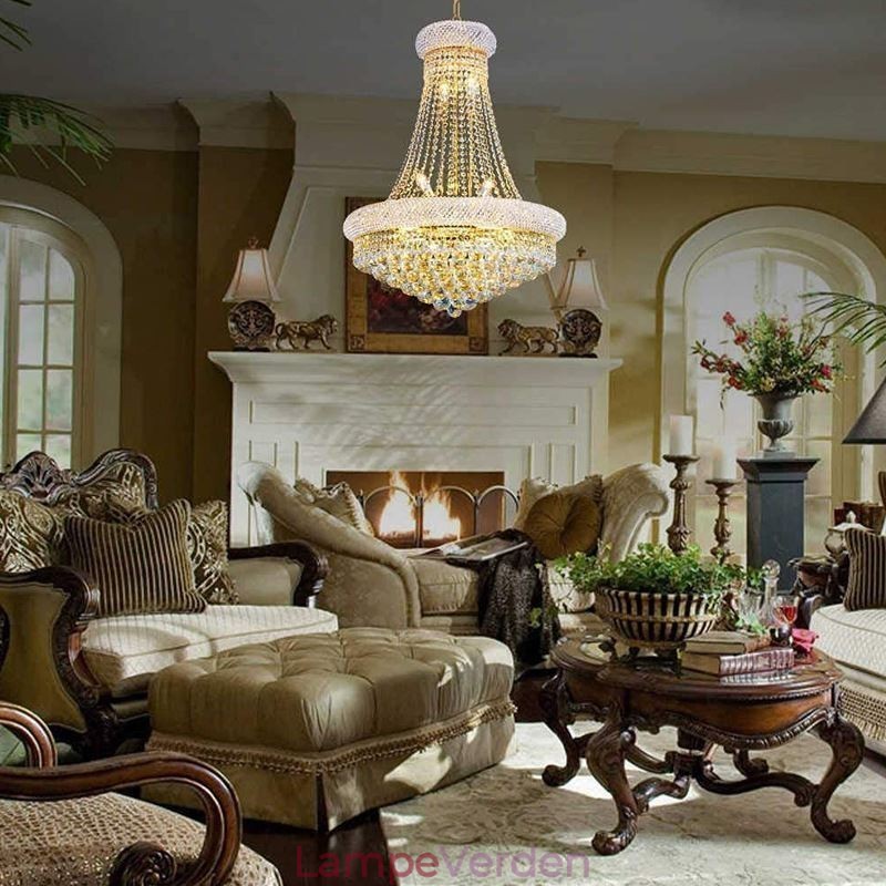 Kroneformet lysekrone Luksuriøs Crystal Pendel Light