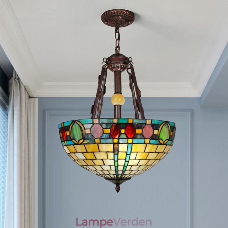 Farvet glas pendel dekorativ hængende lampe