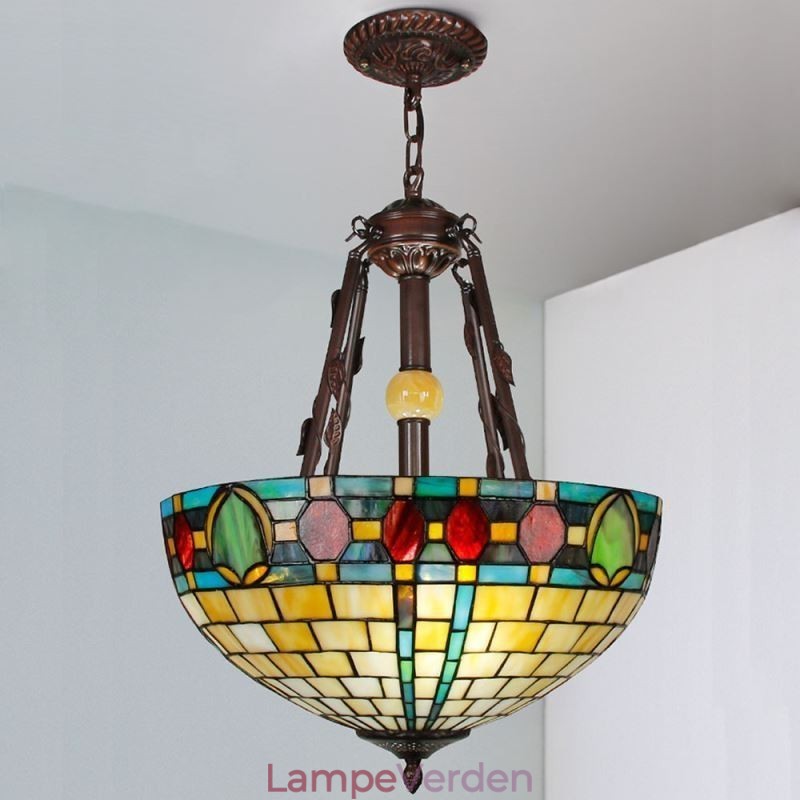 Farvet glas pendel dekorativ hængende lampe