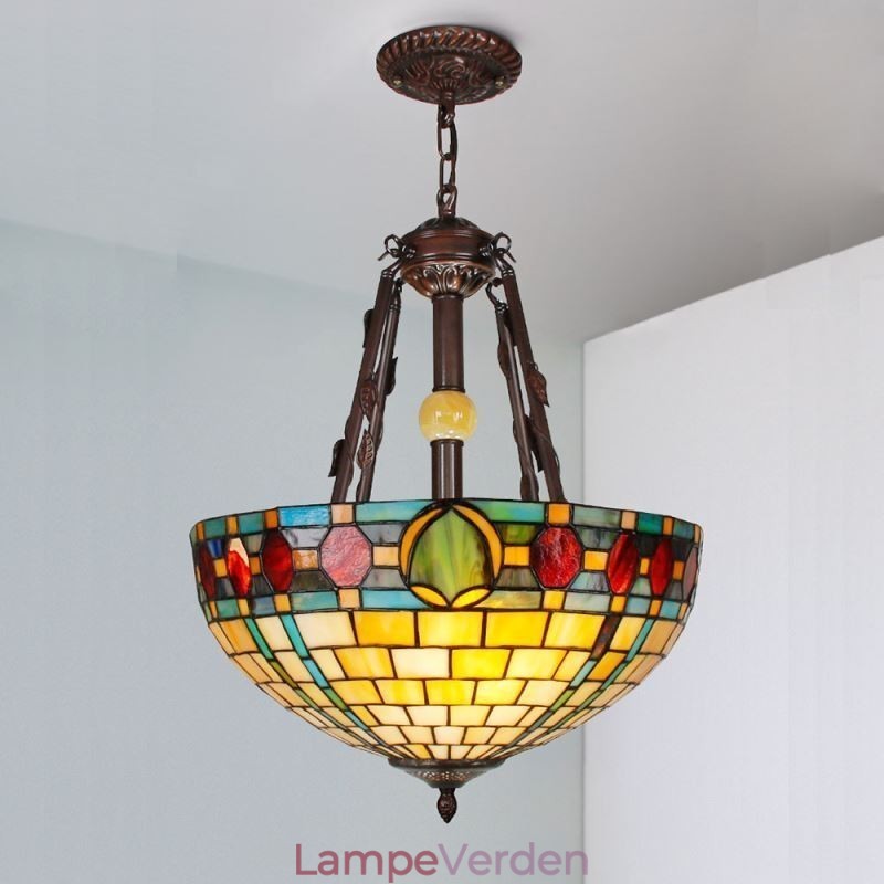 Farvet glas pendel dekorativ hængende lampe