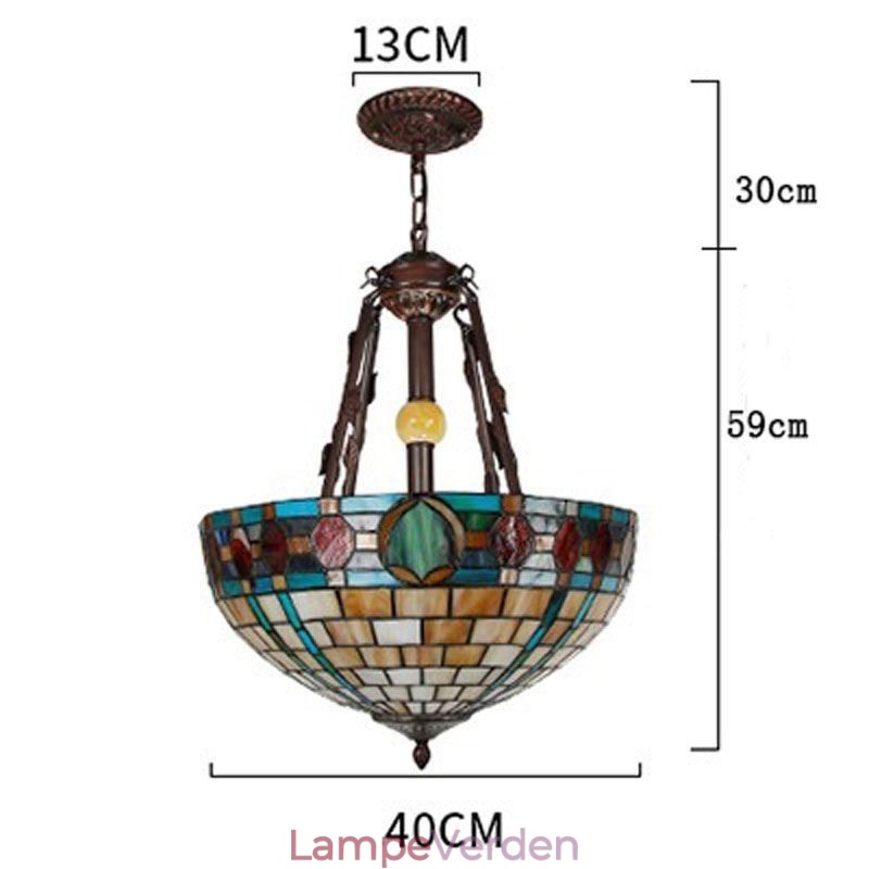 Farvet glas pendel dekorativ hængende lampe