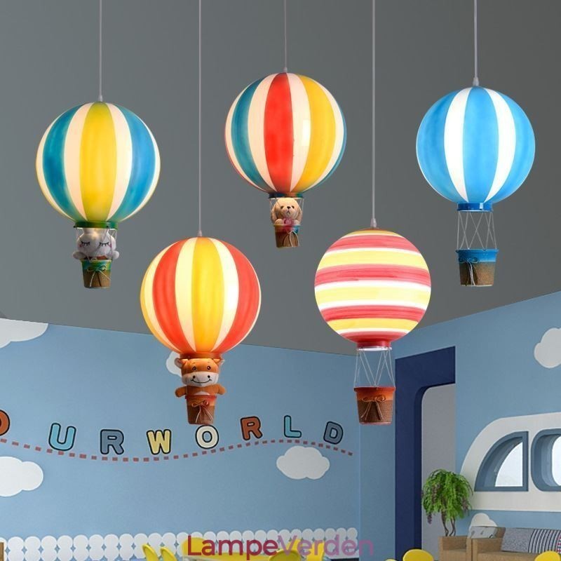 Farverig varmluftsballon vedhængslys Akryl dekorationslys