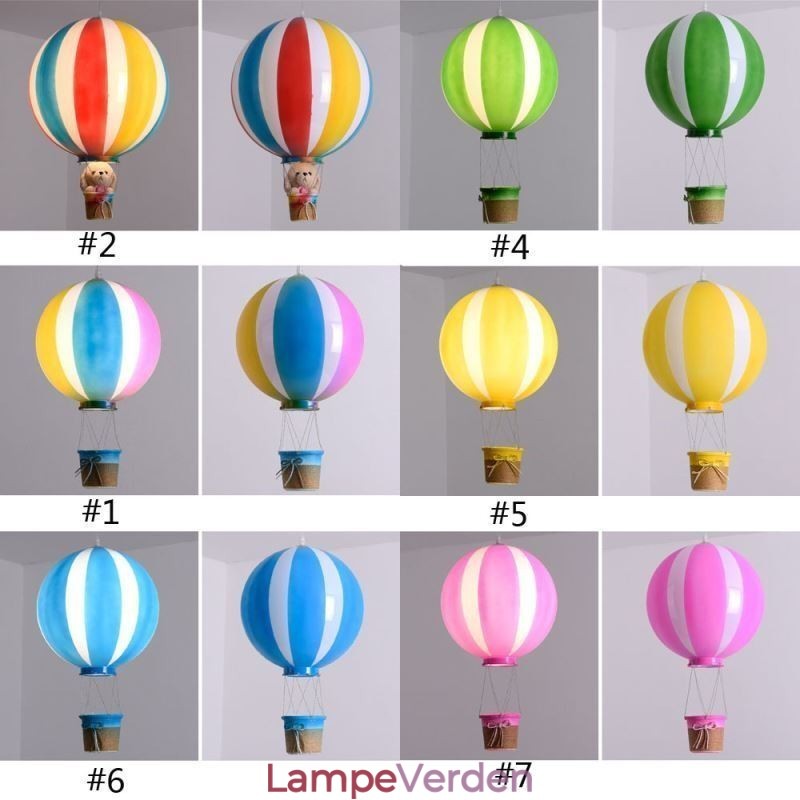 Farverig varmluftsballon vedhængslys Akryl dekorationslys