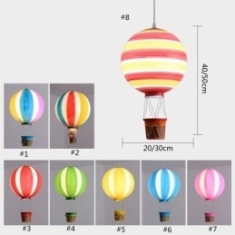 Farverig varmluftsballon vedhængslys Akryl dekorationslys