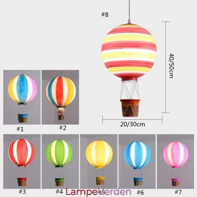 Farverig varmluftsballon vedhængslys Akryl dekorationslys