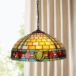 Pendel i farvet glas Vintage hængende lampe