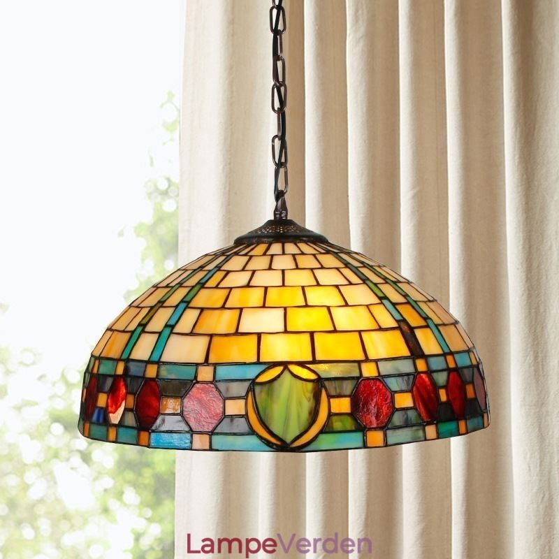 Pendel i farvet glas Vintage hængende lampe