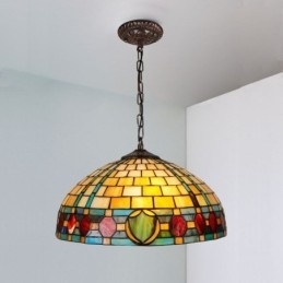 Pendel i farvet glas Vintage hængende lampe