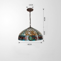 Pendel i farvet glas Vintage hængende lampe